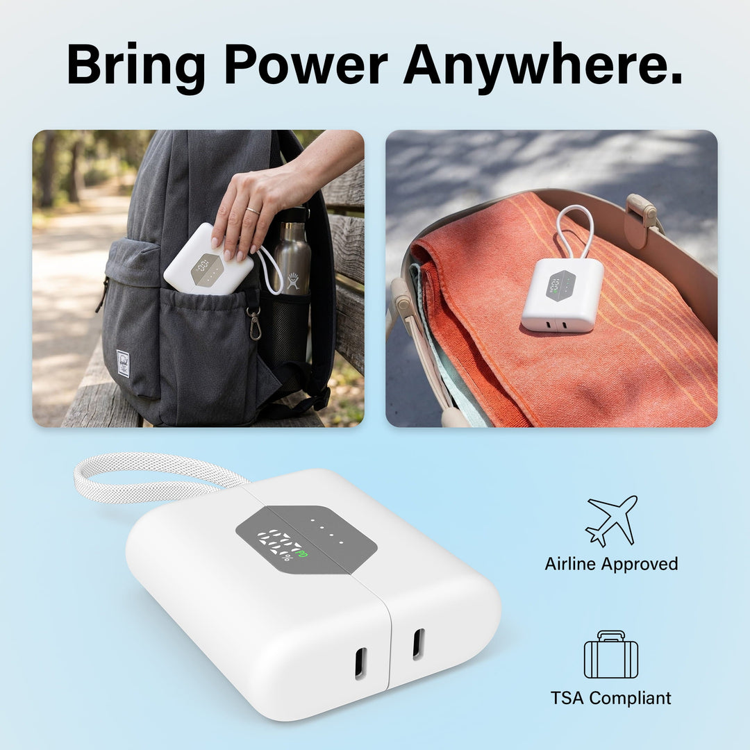Powerbank 10.000 mAh | Teilbare Magnet-Powerbank mit zwei 5.000-mAh-Akkus und separaten USB-C-Anschlüssen