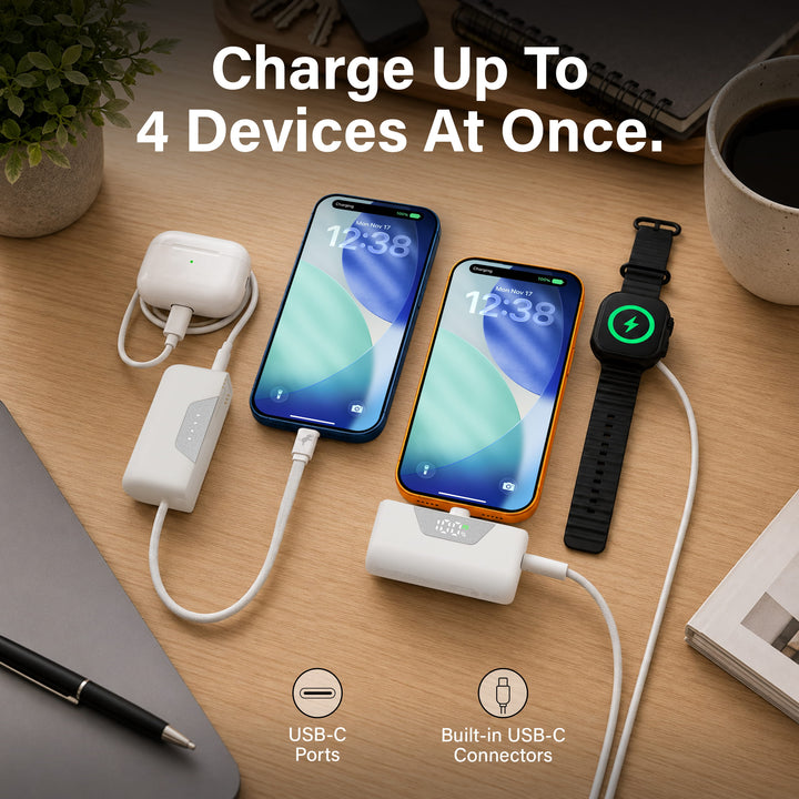 Powerbank 10.000 mAh | Teilbare Magnet-Powerbank mit zwei 5.000-mAh-Akkus und separaten USB-C-Anschlüssen
