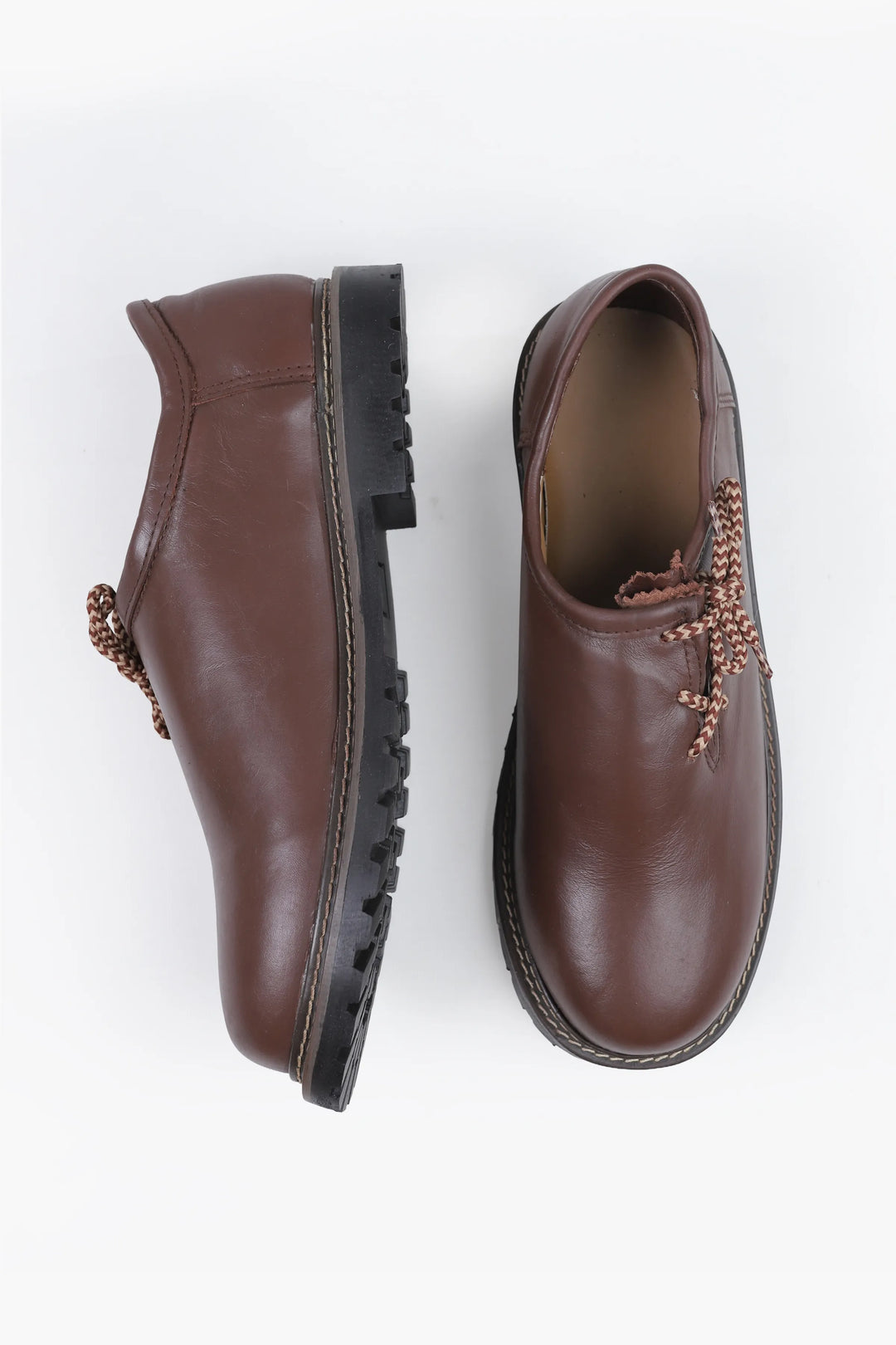 Haferlschuhe Herren | Braune Trachtenschuhe aus Echtleder mit seitlicher Schnürung für Lederhosen und Oktoberfest