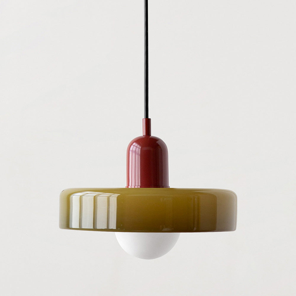 Pendant lamp made of metal &amp; glass with stained glass look | Ø25/Ø35 cm, G9 socket | Adjustable suspension | Crystal look