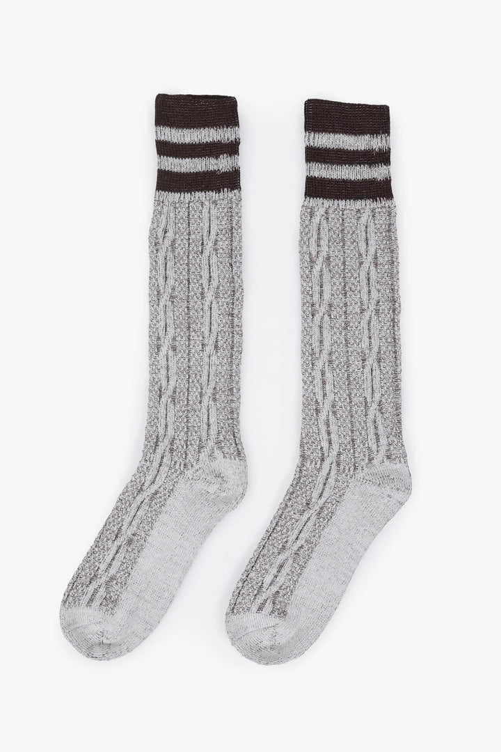 Trachtensocken Herren | Braune bayerische Kniestrümpfe für Lederhosen und Oktoberfest-Outfits