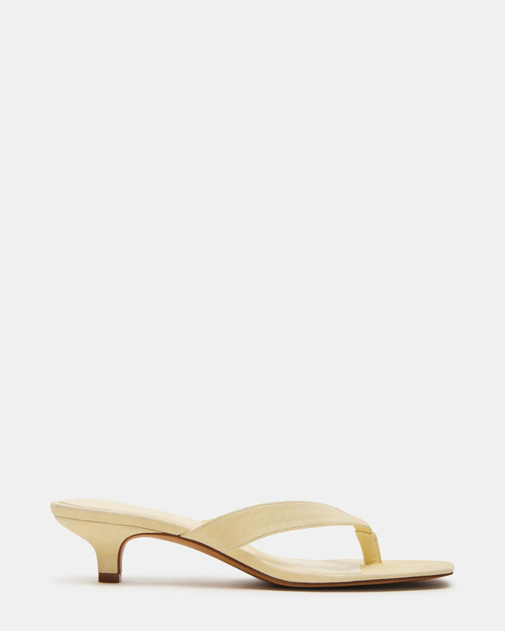 Damen Kitten-Heel-Sandalen mit Zehentrenner | Elegante Absatzschuhe mit eckiger Spitze | Schicke Anlass-Schuhe