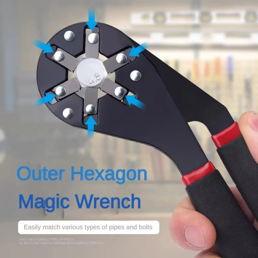 Adjustable wrench with fine adjustment | Wide clamping range &amp; anti-slip handle | Hardened steel, buy 1 get 1 free
