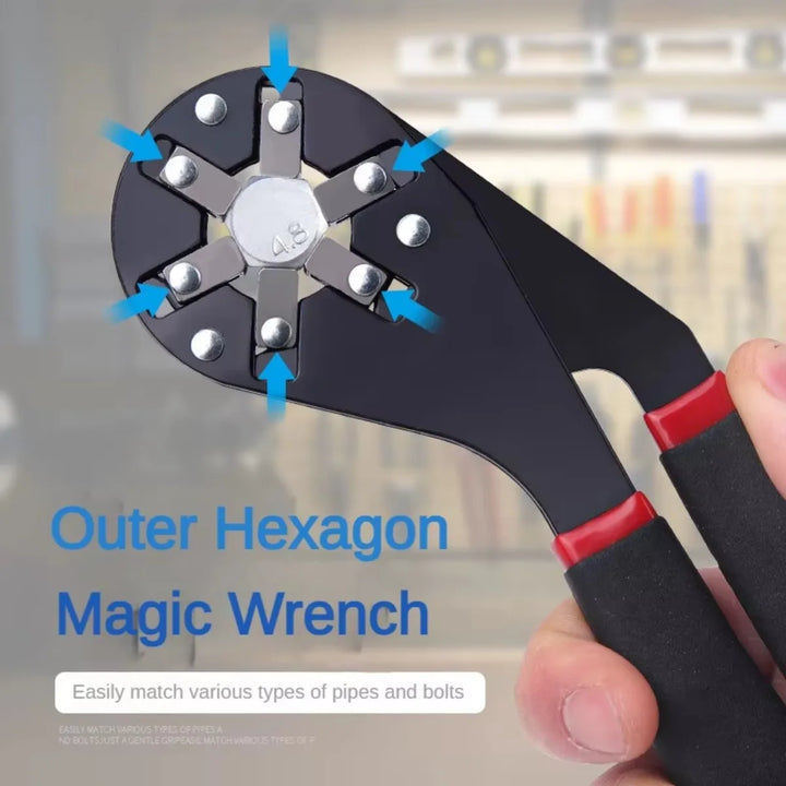 Adjustable wrench with fine adjustment | Wide clamping range &amp; anti-slip handle | Hardened steel, buy 1 get 1 free
