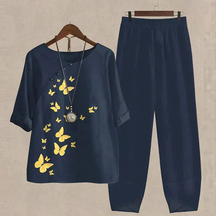 Damen-Zweiteiler mit Hemd &amp; High-Waist-Hose | Elegantes Hosen-Set mit lockerer Passform für Alltag &amp; Freizeit