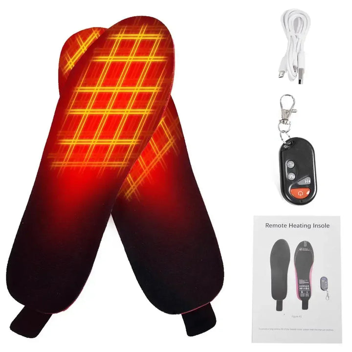 Beheizbare Einlegesohlen 40–60 °C | 3 Heizstufen, Fernbedienung, USB-C Akku und zuschneidbar für EU 35–46