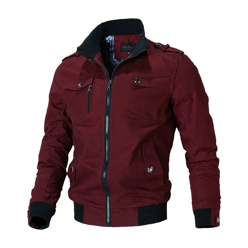 Herren Bomberjacke | Leichte Windjacke mit Reißverschluss für Frühling und Sommer