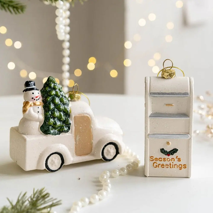 Weihnachtsanhänger | Christbaumschmuck mit verschiedenen Wintermotiven, Aufhängeschlaufe und dekorativen Details für festliche Weihnachtsdeko