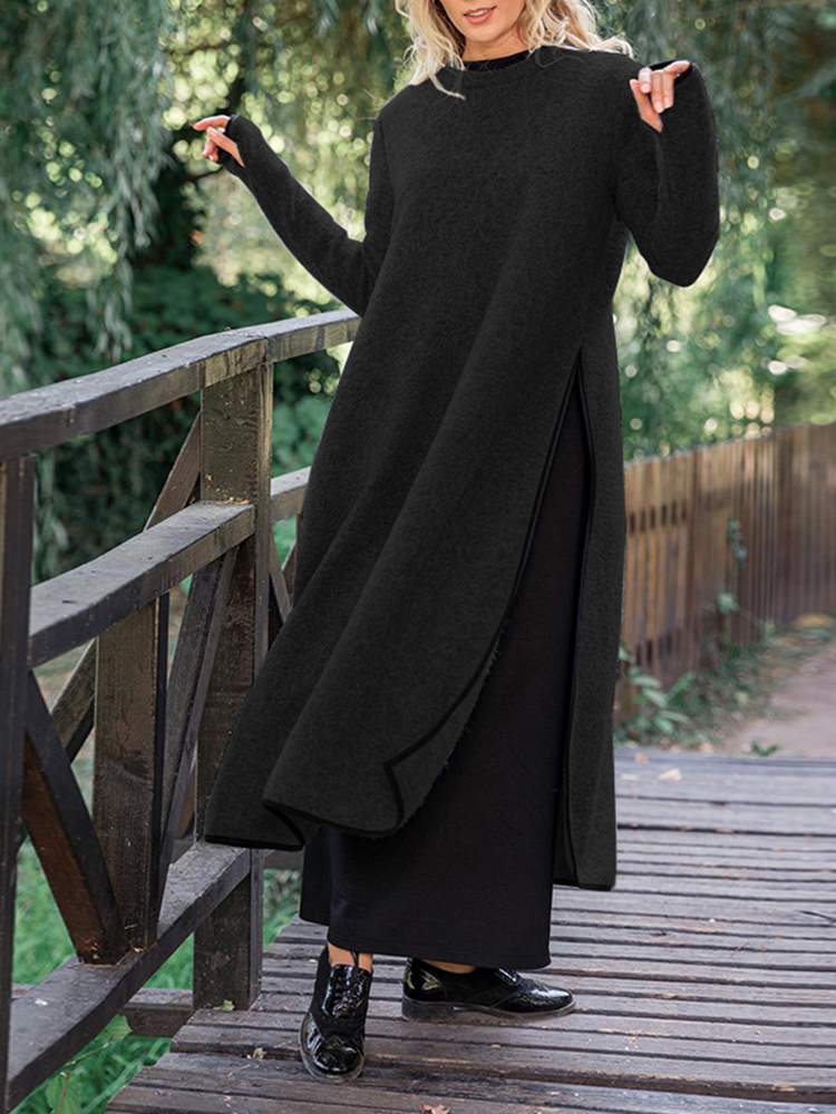 Vestito midi lungo diviso in forma morbida