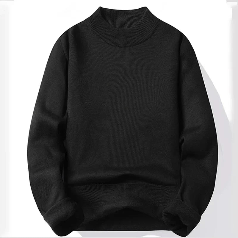 Herren Strickpullover mit halbhohem Kragen | Warmer Pullover mit lockerer Passform und bequemem Schnitt für Frühling und Herbst