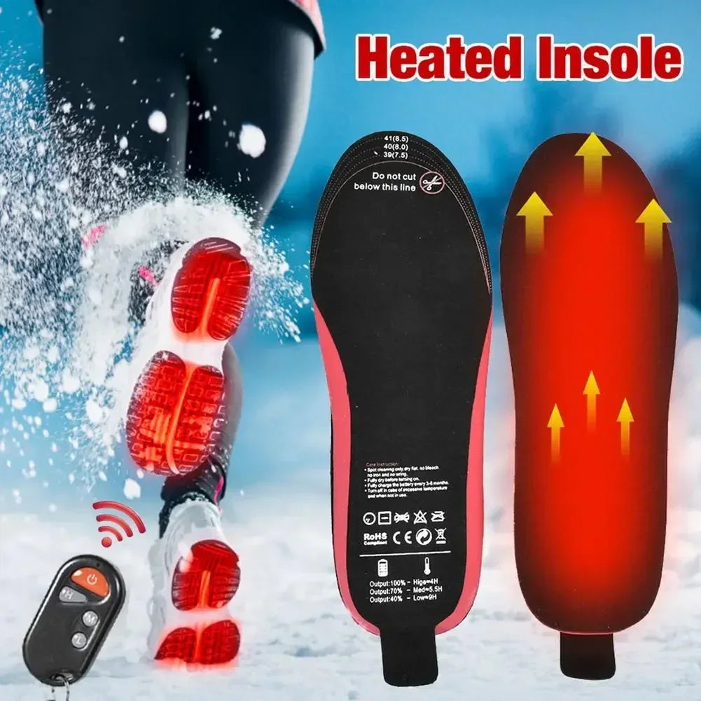 Beheizbare Einlegesohlen 40–60 °C | 3 Heizstufen, Fernbedienung, USB-C Akku und zuschneidbar für EU 35–46