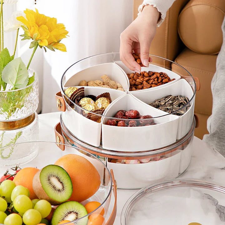 HandleTray™ Divided Serving Tray with Lid and Handle