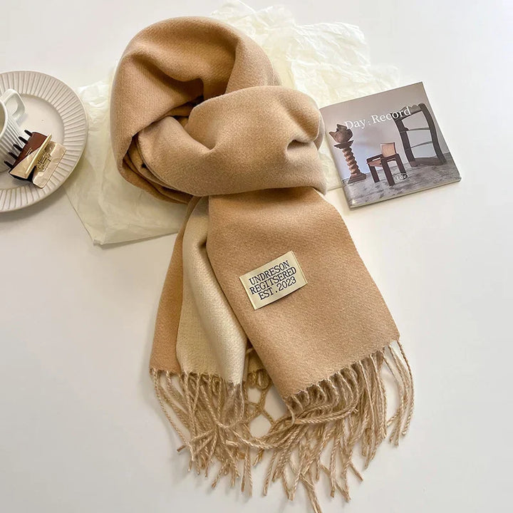 Damen Pashmina Schal mit Fransen | Weicher langer Wickelschal mit glatter Oberfläche und vielseitiger Trageform für Herbst und Winte