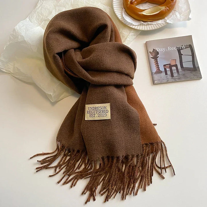 Damen Pashmina Schal mit Fransen | Weicher langer Wickelschal mit glatter Oberfläche und vielseitiger Trageform für Herbst und Winte