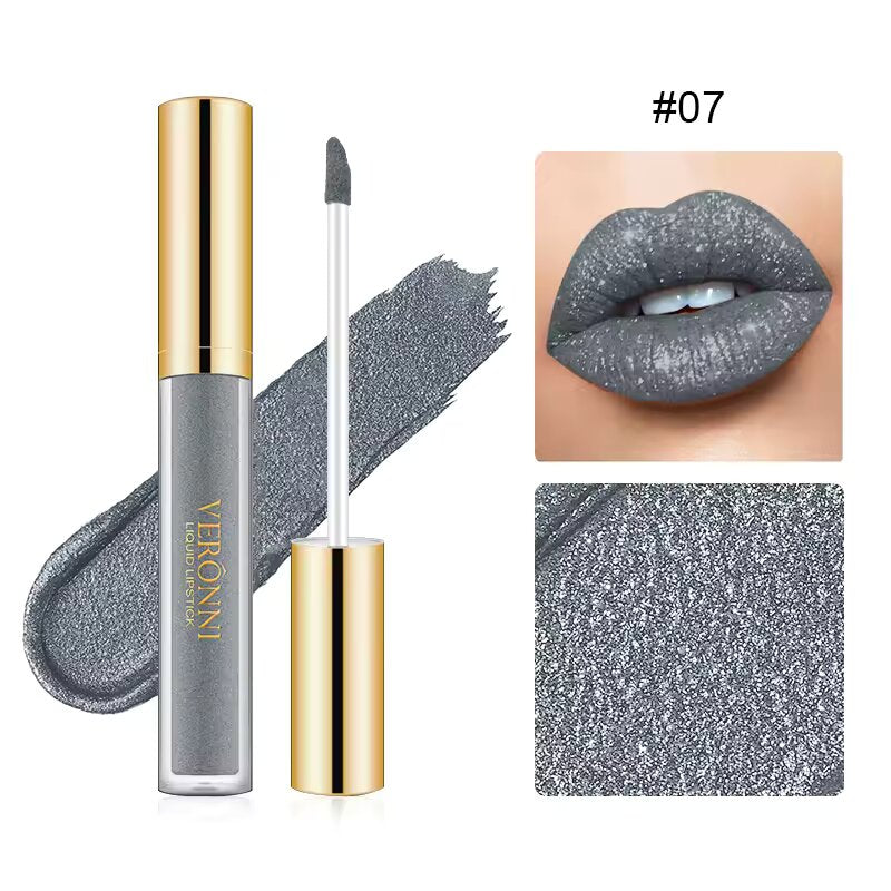 Glänzender Liquid Lipstick mit Schimmer | Langanhaltende Farbe bis zu 12 Std. | Pflege mit Kamille &amp; Sojaextrakten, weich &amp; strahlend