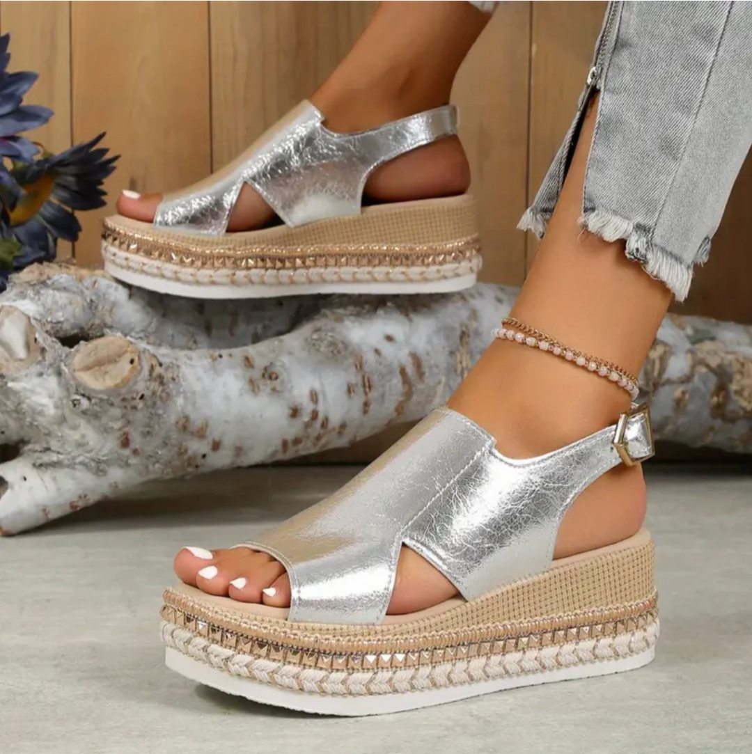 Damen orthopädische Ledersandalen mit Fußbett | Bequem &amp; stützend für Alltag | Eleganter Look, echtes italienisches Leder