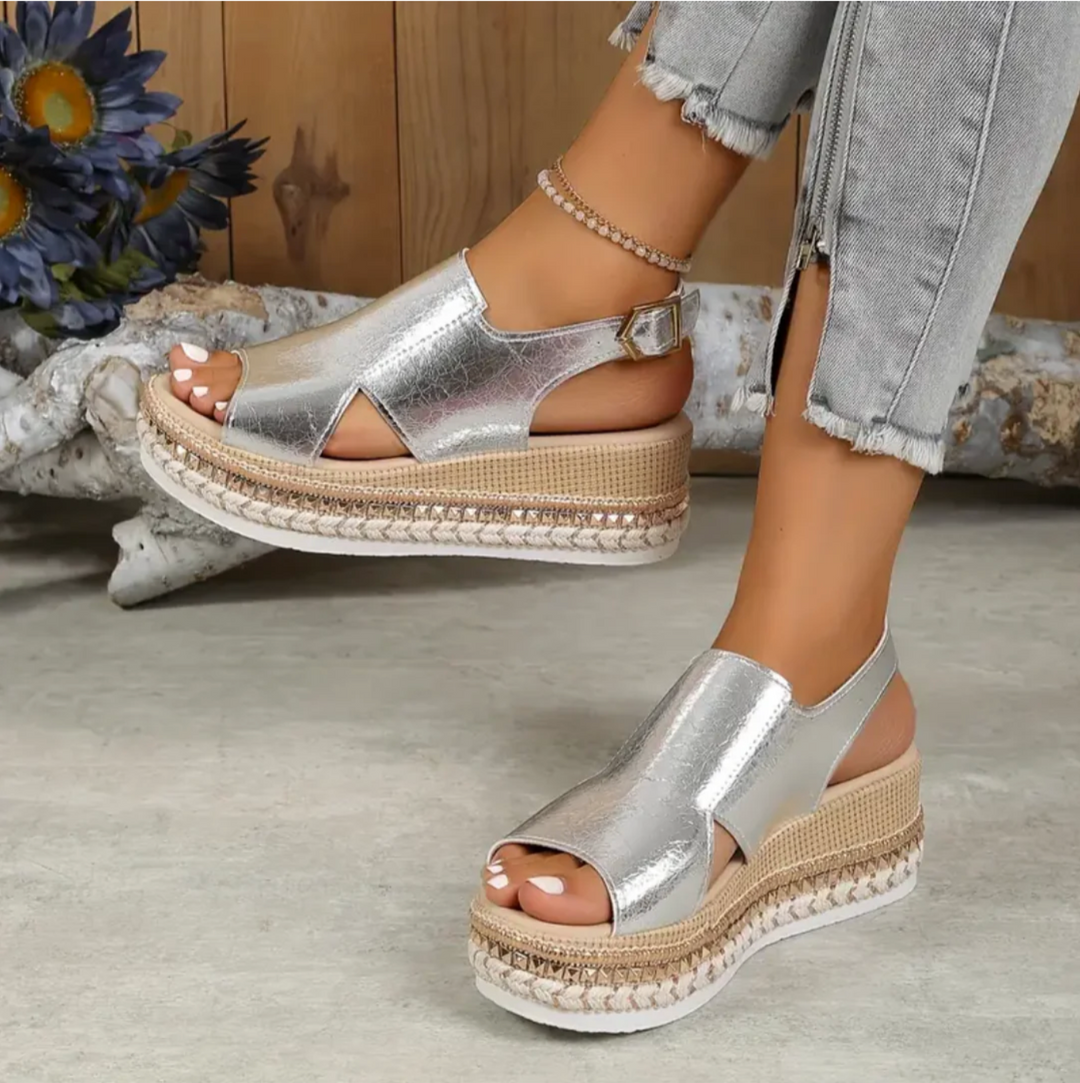 Damen orthopädische Ledersandalen mit Fußbett | Bequem &amp; stützend für Alltag | Eleganter Look, echtes italienisches Leder