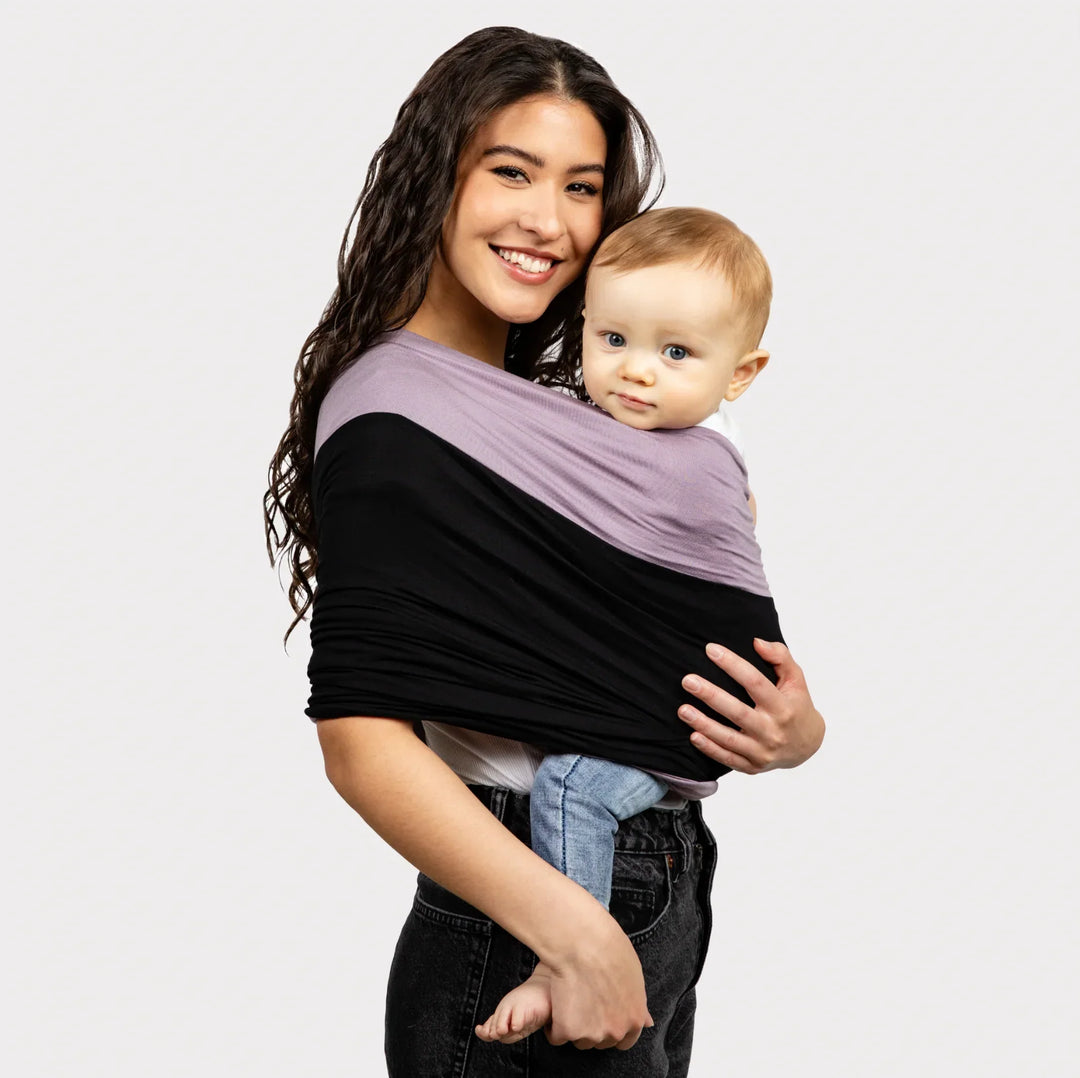 Porte-bébé en coton bio | Mains libres, doux &amp; respirant | Sans boucles, flexible pour plusieurs positions de portage