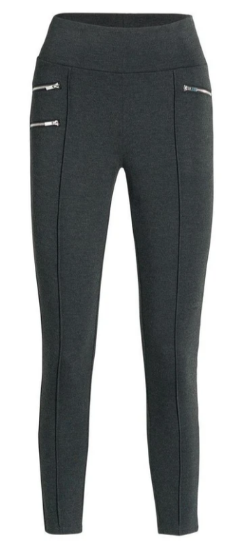 Damen High Waist Leggings | Figurbetonte Leggings im Jodhpur-Stil mit seitlichen Reißverschlüssen und Mittelnaht
