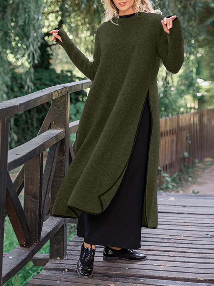 Vestito midi lungo diviso in forma morbida