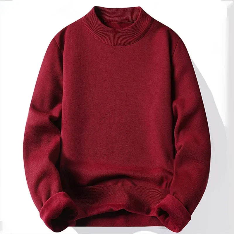 Herren Strickpullover mit halbhohem Kragen | Warmer Pullover mit lockerer Passform und bequemem Schnitt für Frühling und Herbst