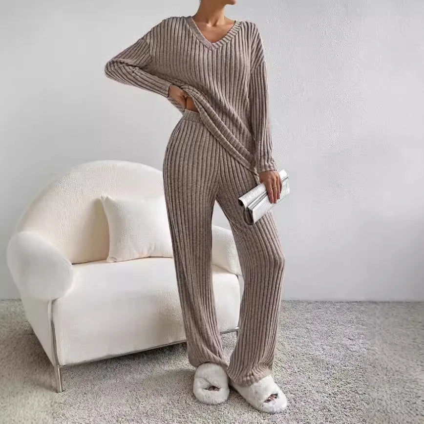 Daphne | Stilvolles geripptes Design Zweiteiliges Set für Damen