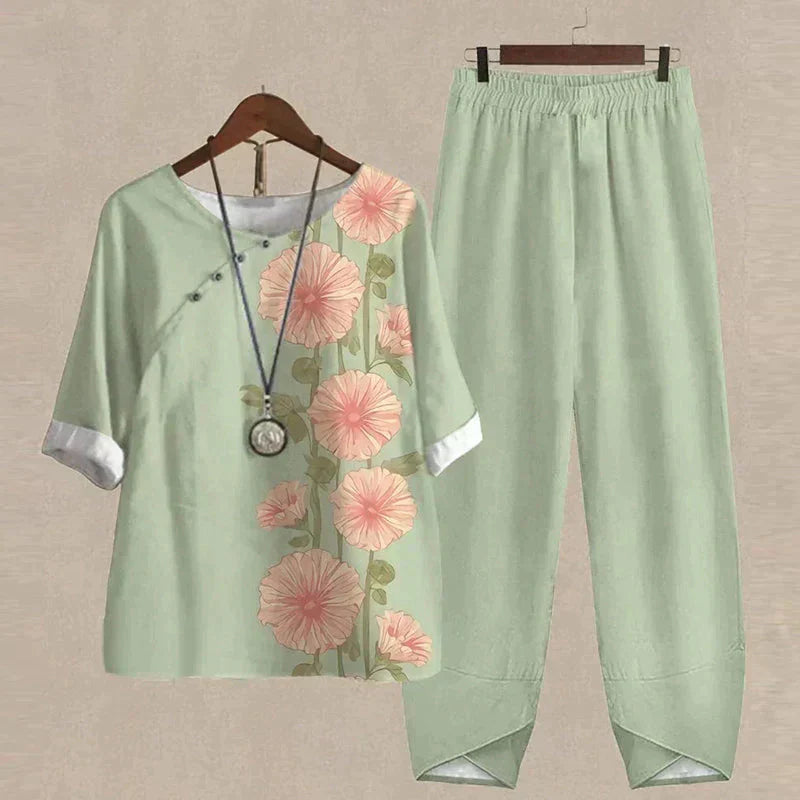 Damen-Zweiteiler mit Hemd &amp; High-Waist-Hose | Elegantes Hosen-Set mit lockerer Passform für Alltag &amp; Freizeit