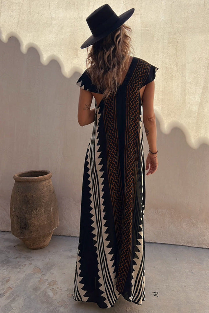 Alya™ – Damen Kleid mit Lebhaften Aztekenmustern für Sommerkomfort