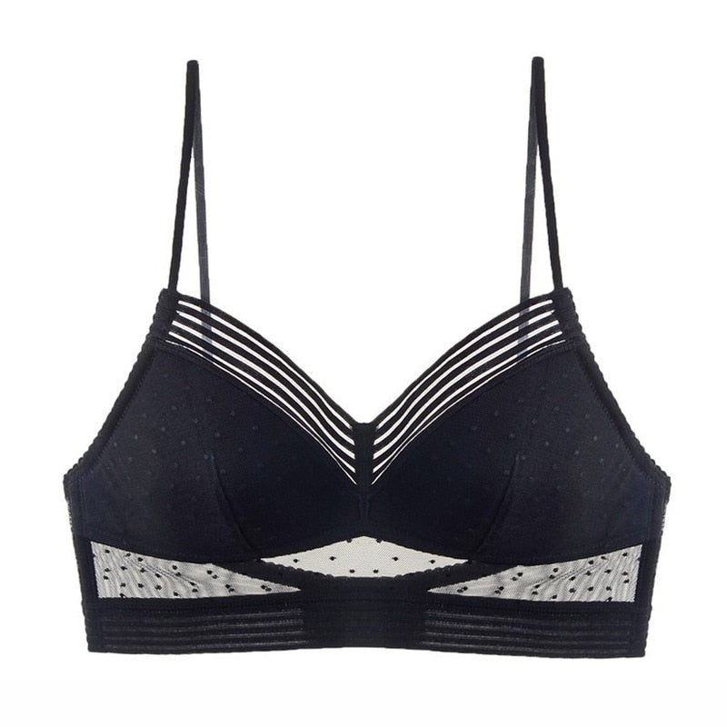 Strapless Push-up Lace Bra with Polka Dots | Light Padding &amp; Secure Support | Soft, Comfortable &amp; Summer-Ready (1+2 Set)