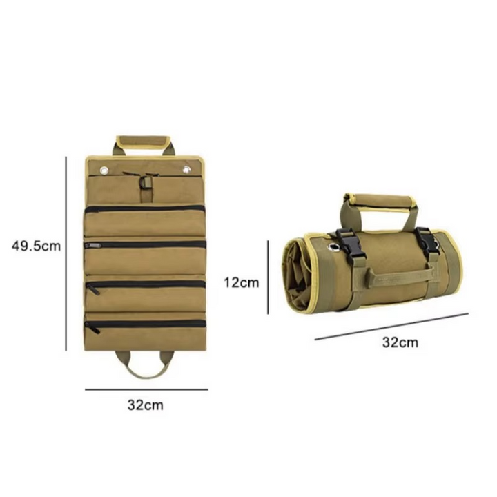 Werkzeug Rolltasche mit abnehmbaren Taschen | Robust, kompakt &amp; schneller Zugriff | Für Werkstatt, Baustelle, Auto &amp; Heimwerker