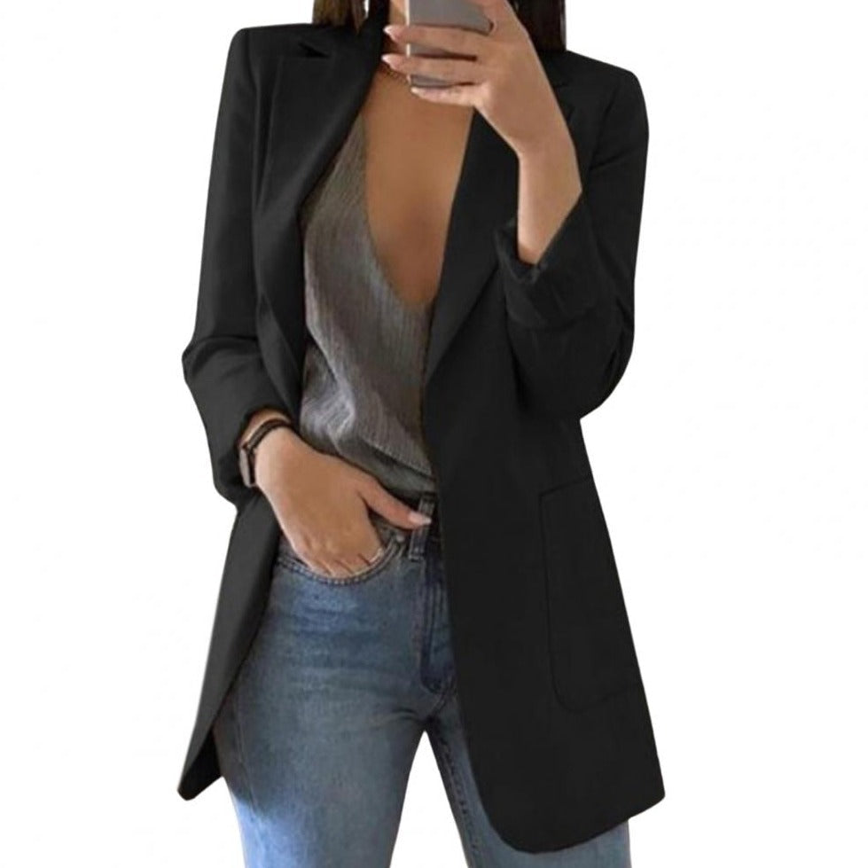 Damen Longblazer mit strukturierter Passform | Lange Blazerjacke mit klassischem Schnitt für Büro, Business und elegante Anlässe