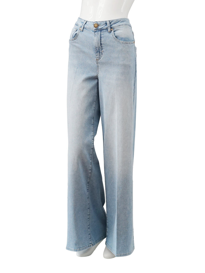 Damen Jeans | Hellblaue Jeans mit weitem Bein und bequemer Stretch-Passform