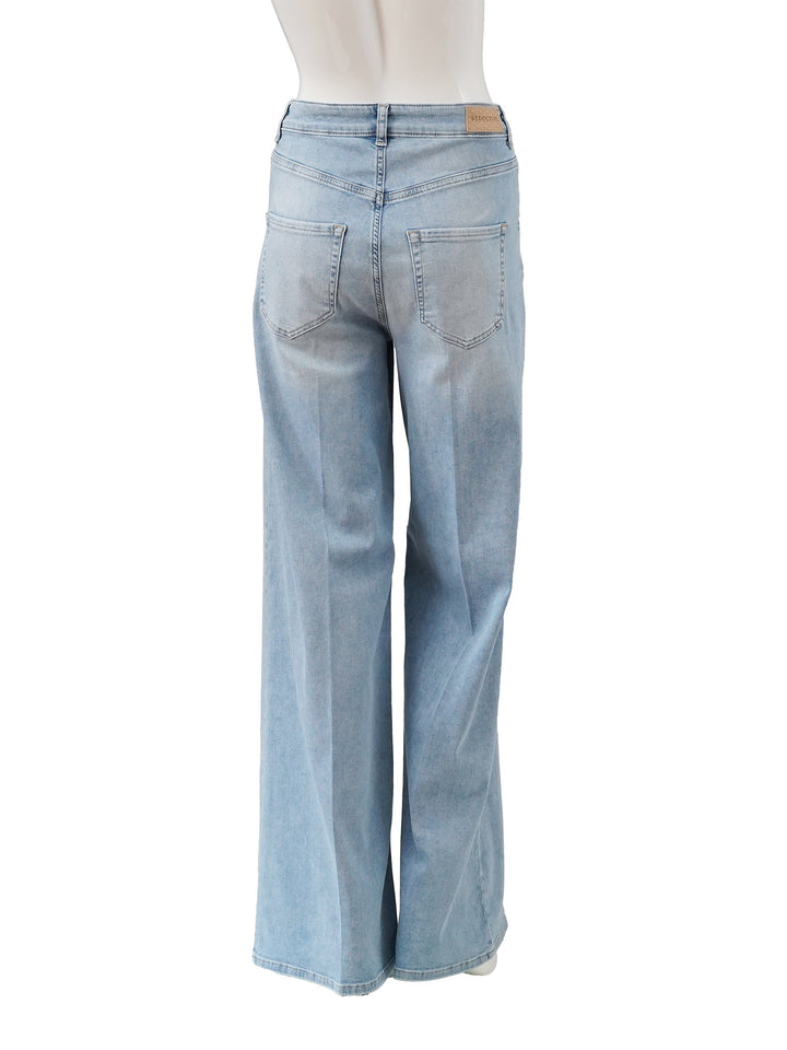 Damen Jeans | Hellblaue Jeans mit weitem Bein und bequemer Stretch-Passform