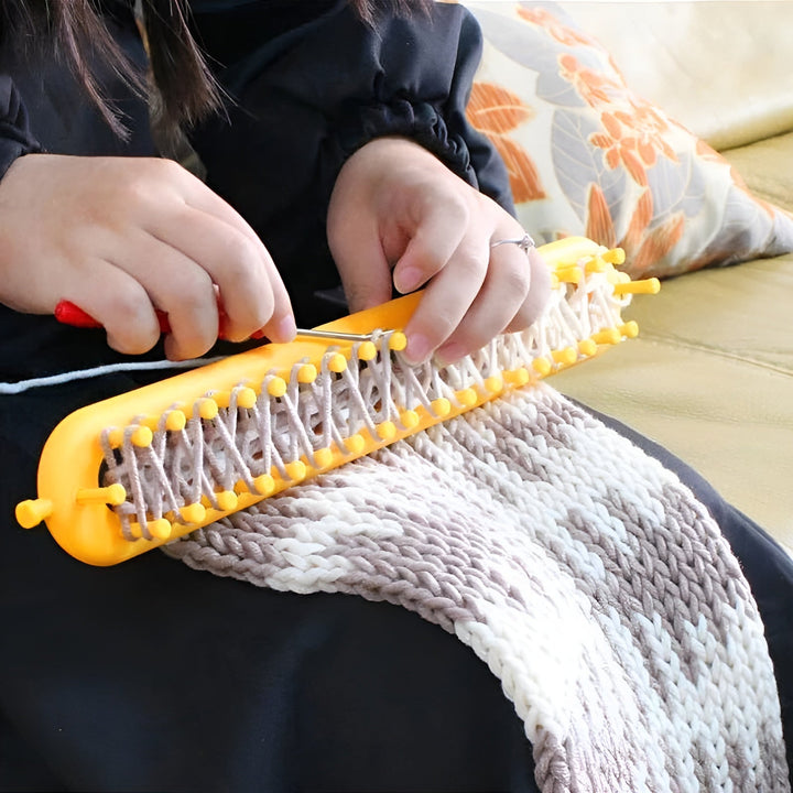 Breiloom without needles | Portable knitting frame tool for quick scarves &amp; hats | Easy for beginners | Compact for DIY crafting