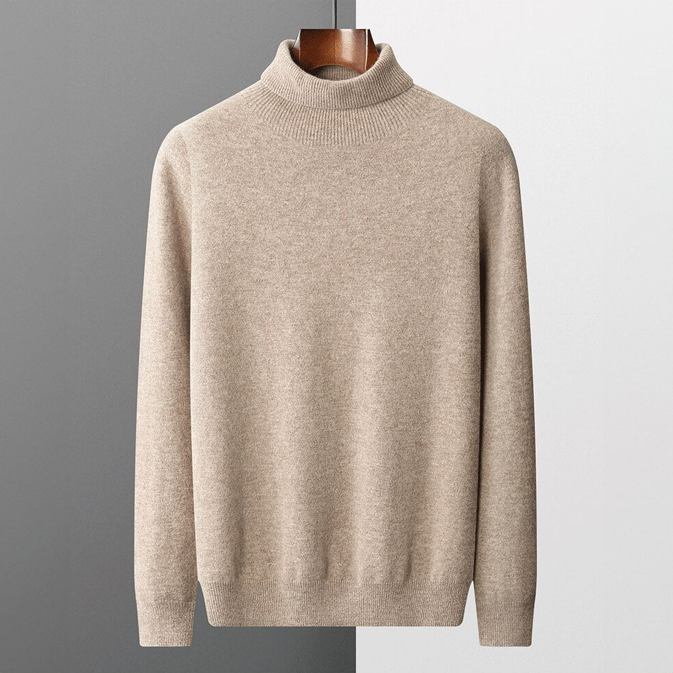 Herren Merinowollpullover | Rollkragenpullover mit langen Ärmeln für Herbst, Winter, Büro und Freizeit