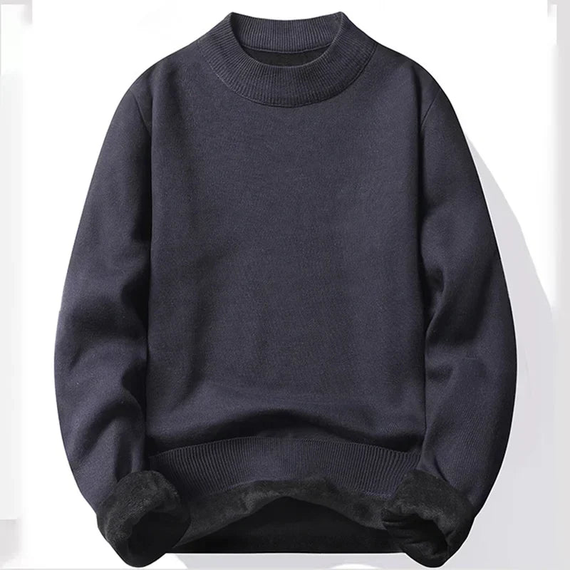 Herren Strickpullover mit halbhohem Kragen | Warmer Pullover mit lockerer Passform und bequemem Schnitt für Frühling und Herbst