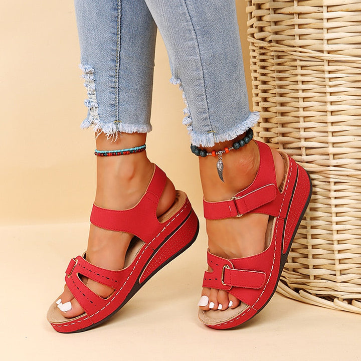 Orthopädische Damen Sandalen mit Fußgewölbestütze | Bequeme Komfortsandalen mit Verstellbarem Riemen | Rutschfeste Sohle für Alltag &amp; Freizeit