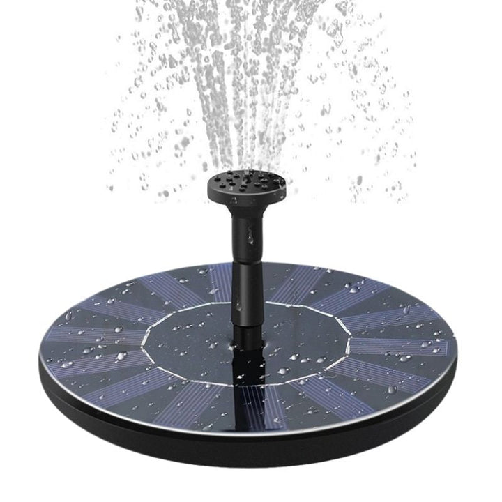 Schwimmender Solar Springbrunnen 1,6 W | Für Teich &amp; Vogeltränke | 6 Fontänenaufsätze kabellos | 80 cm Förderhöhe