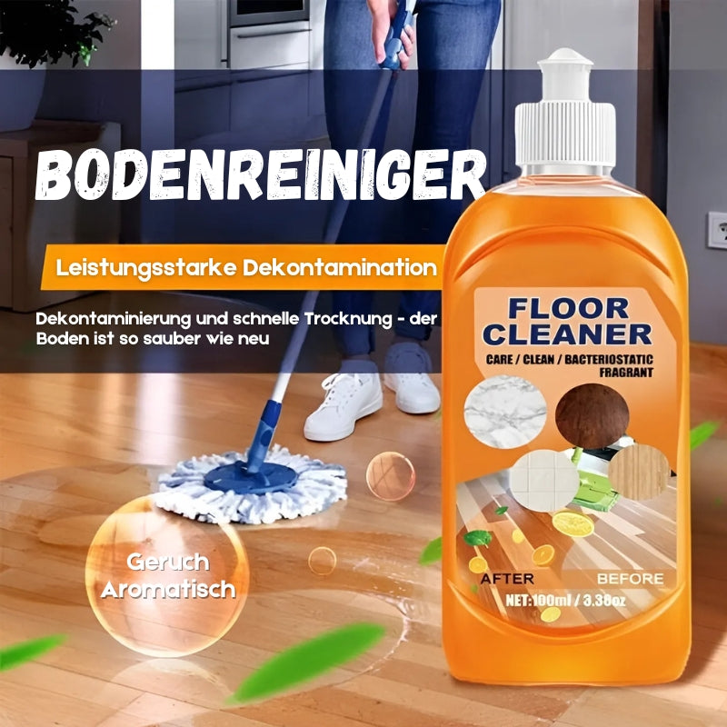 Floor cleaner &amp; polish 100 ml | Removes grease, footprints &amp; water stains | For wood, tiles &amp; marble | Lemon scent, quick drying