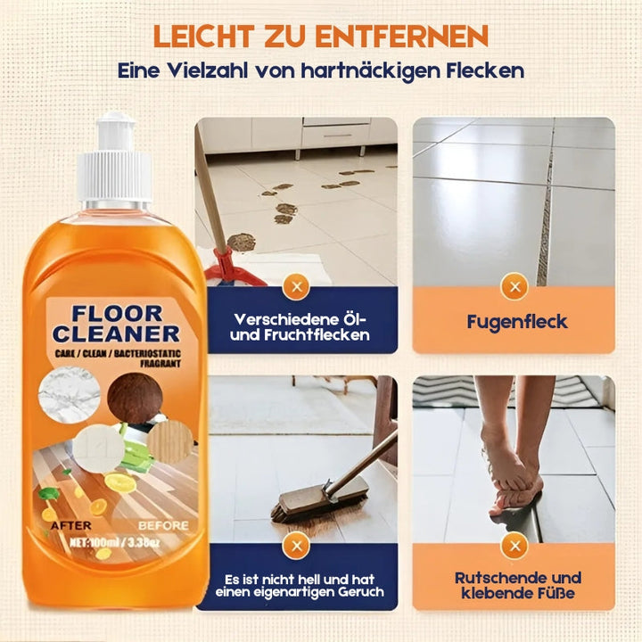 Floor cleaner &amp; polish 100 ml | Removes grease, footprints &amp; water stains | For wood, tiles &amp; marble | Lemon scent, quick drying