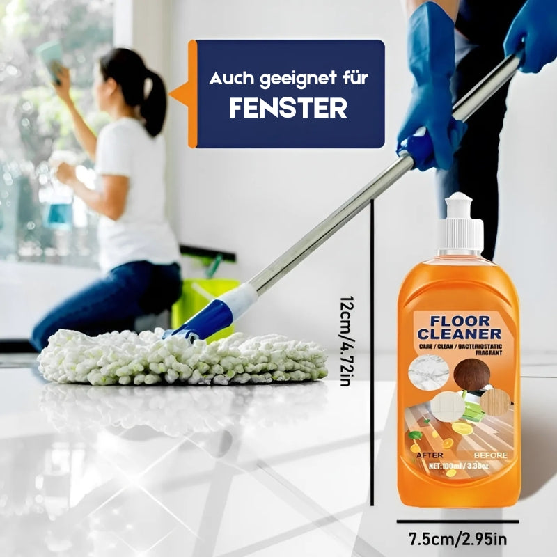 Floor cleaner &amp; polish 100 ml | Removes grease, footprints &amp; water stains | For wood, tiles &amp; marble | Lemon scent, quick drying