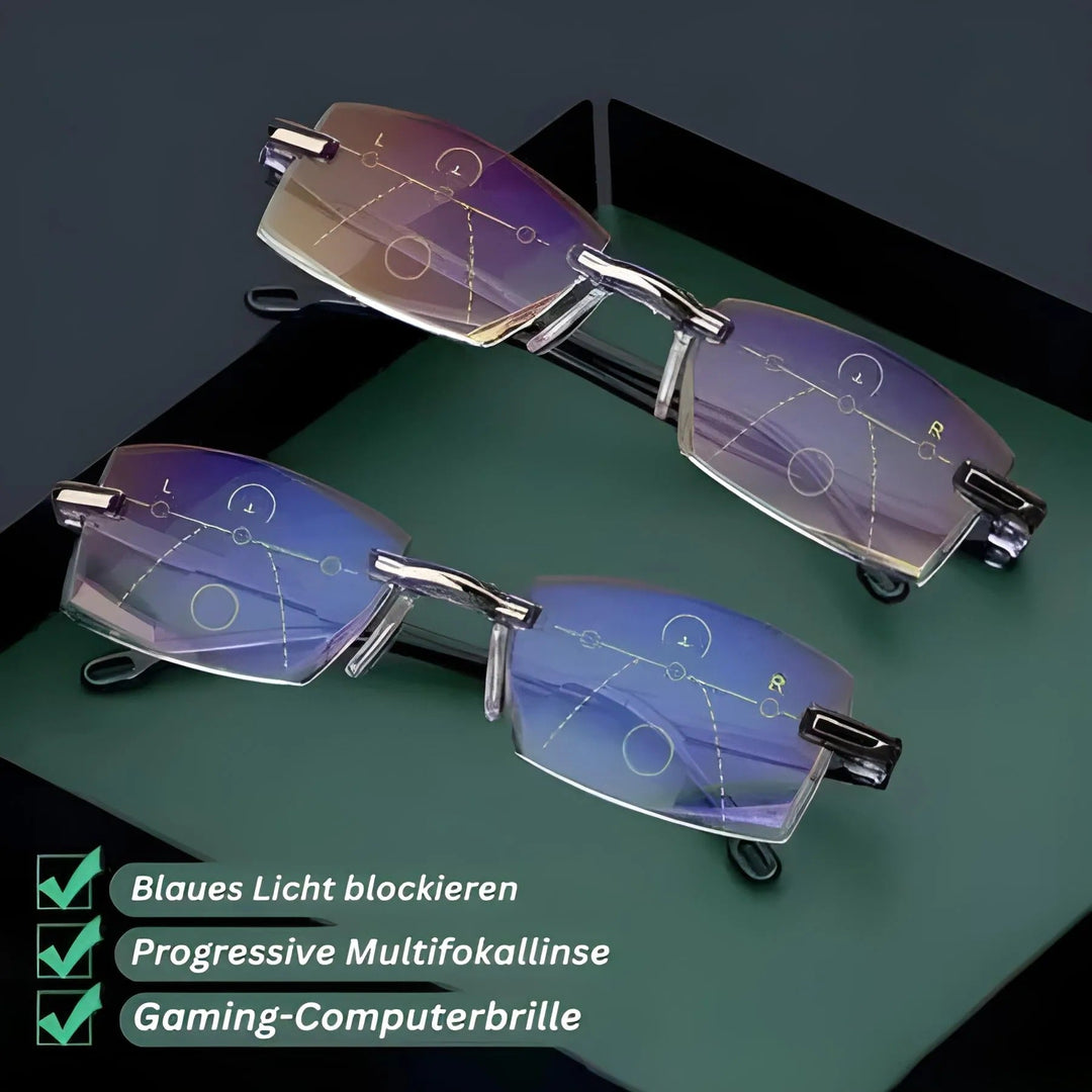 Occhiali multifocali con filtro luce blu | Protezione UV400 | Lenti in policarbonato antigraffio | Antiriflesso, ultraleggeri, unisex