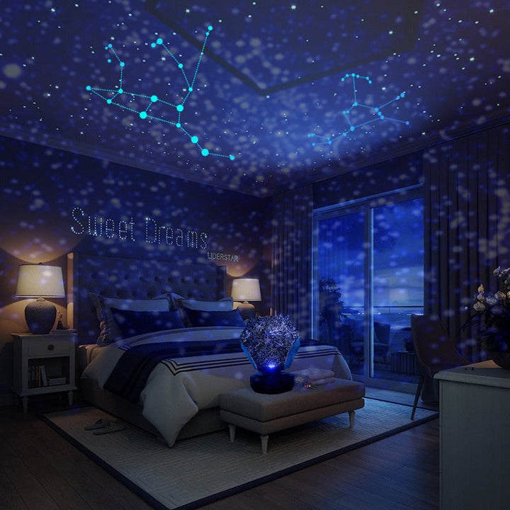 Star Projector 360° Rotation with LED Color Change | Starry Night Projection for Ceiling &amp; Wall | Quiet Night Light