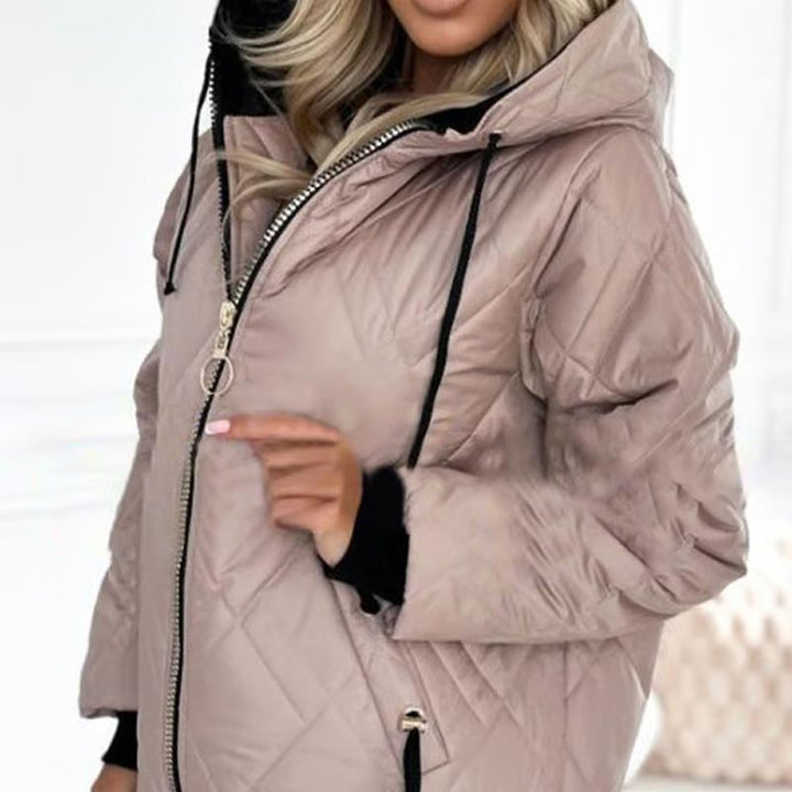 Damen Steppjacke mit Kapuze | Leichte Übergangsjacke mit Wärmeisolierung, praktischen Taschen und taillierter Passform