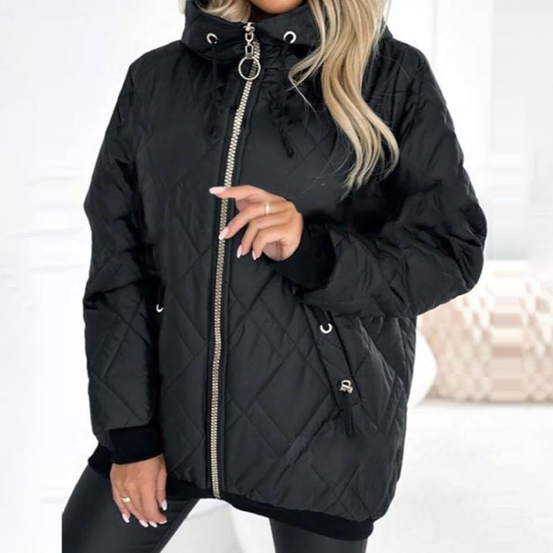 Damen Steppjacke mit Kapuze | Leichte Übergangsjacke mit Wärmeisolierung, praktischen Taschen und taillierter Passform