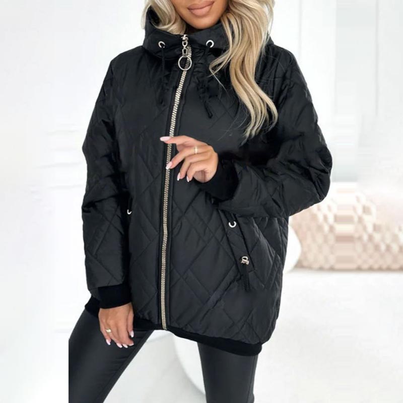 Damen Steppjacke mit Kapuze | Leichte Übergangsjacke mit Wärmeisolierung, praktischen Taschen und taillierter Passform