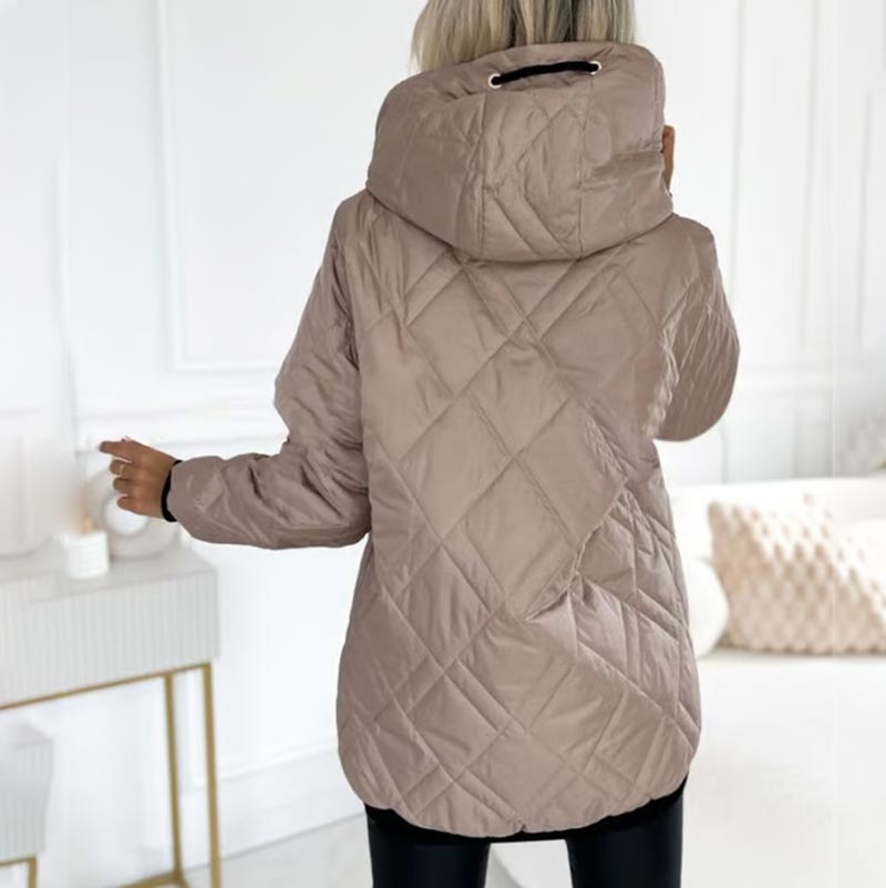 Damen Steppjacke mit Kapuze | Leichte Übergangsjacke mit Wärmeisolierung, praktischen Taschen und taillierter Passform