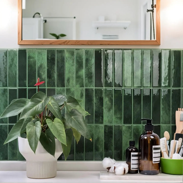 Selbstklebende 3D-Fliesen für Zuhause | Forest Moroccan Design | Wasserdicht, abnehmbar &amp; einfache Montage | Küchen-, Bad- &amp; Akzentwände