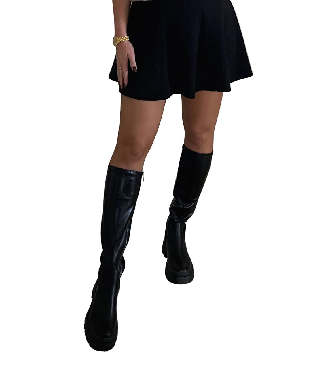 Damen Boots | Plateau Boots mit elastischem Einsatz