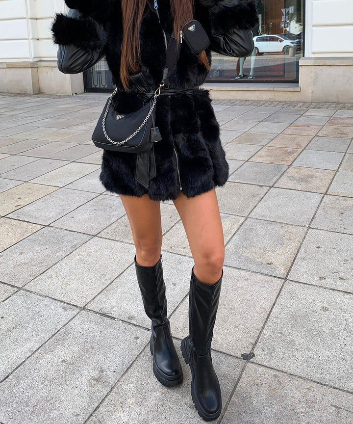 Damen Boots | Plateau Boots mit elastischem Einsatz